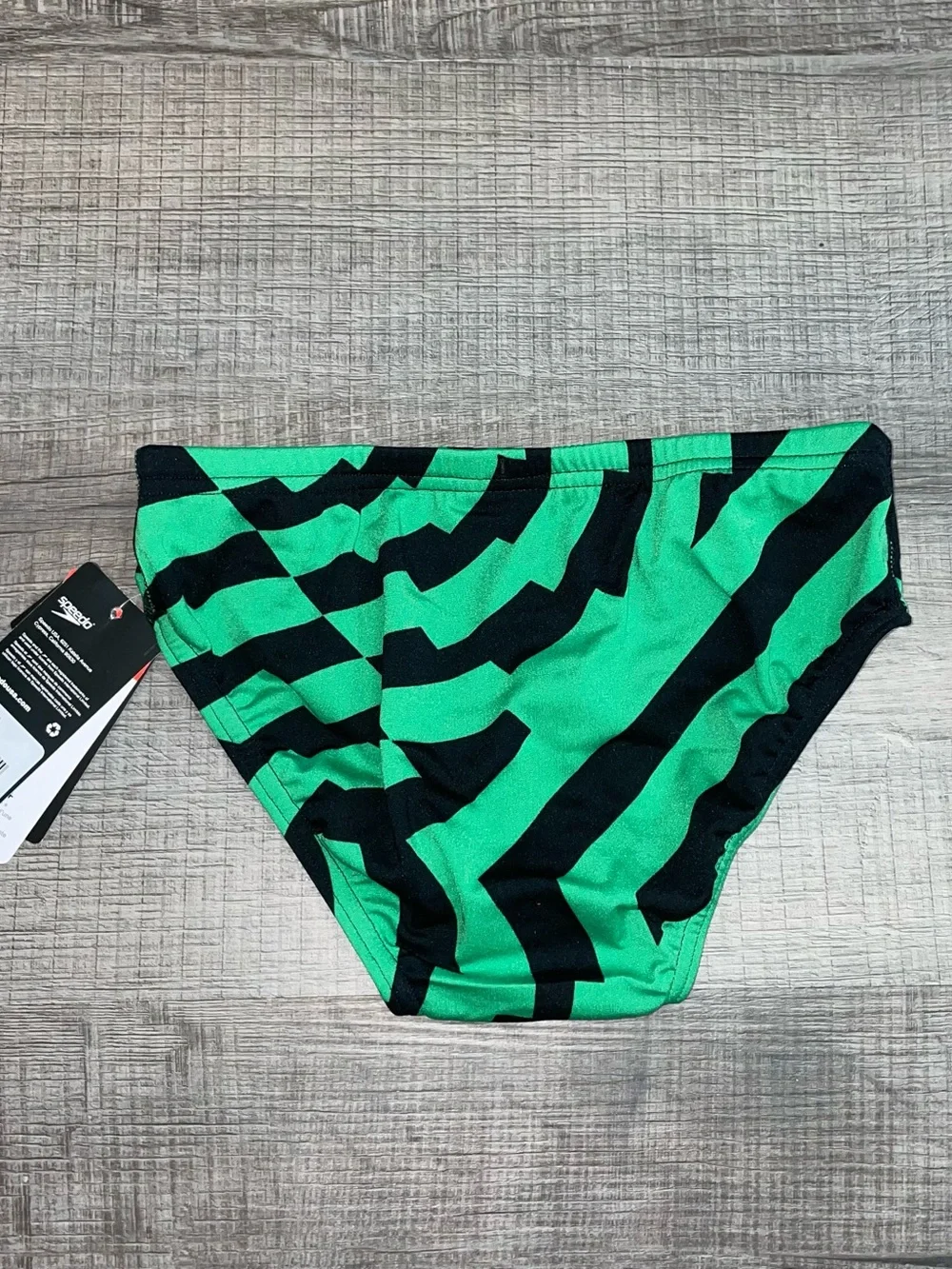 Speedo Men’s/Youth Swim Dive Brief Size 28 Green & Black Endurance NWT
